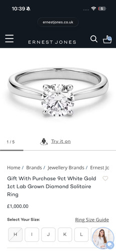 New ernest jones 1ct - new,